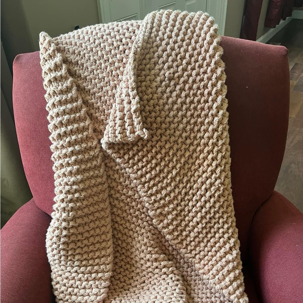 Blush colored cotton blanket